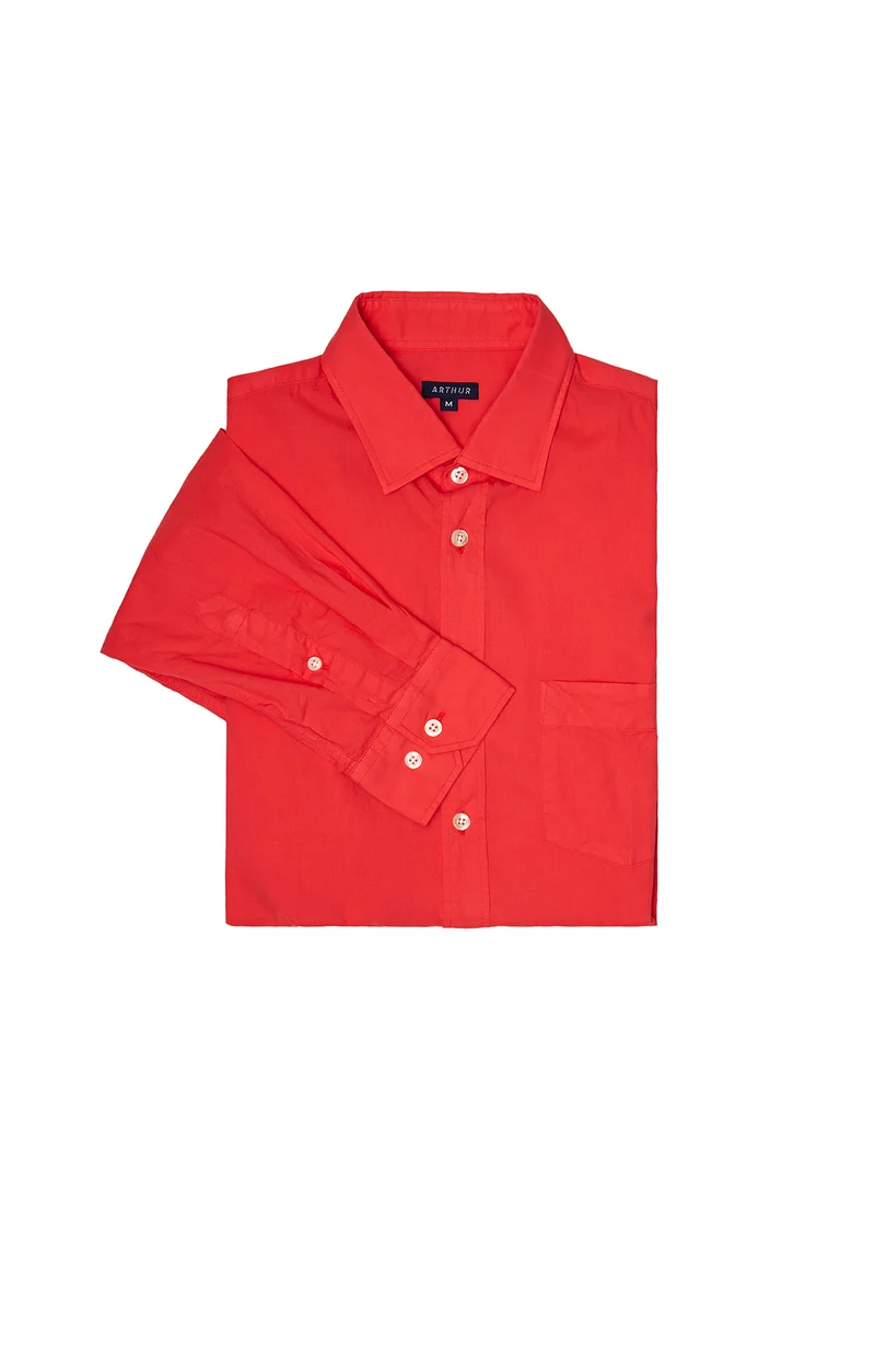 Chemise Voile de Coton Rouge