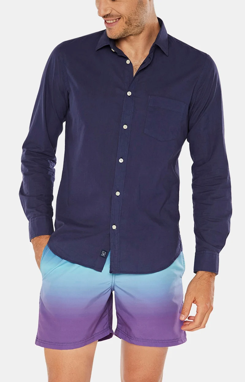 Chemise Voile de Coton Marine