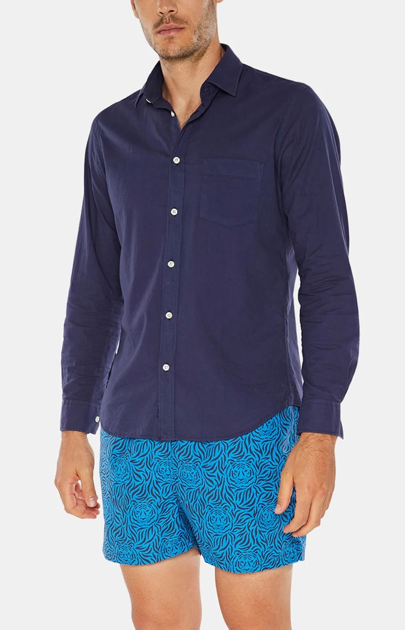Chemise Voile de Coton Marine