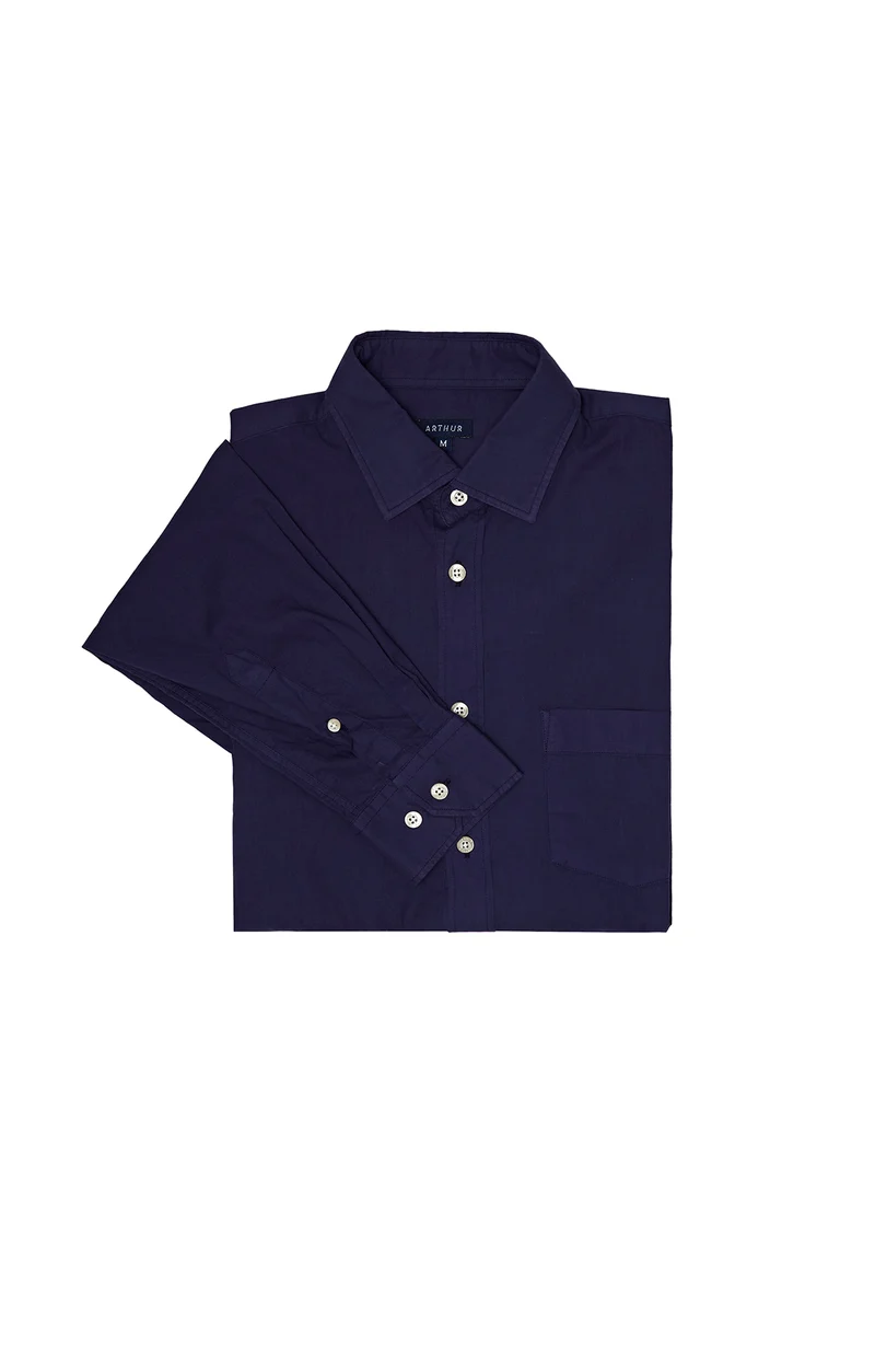 Chemise Voile de Coton Marine