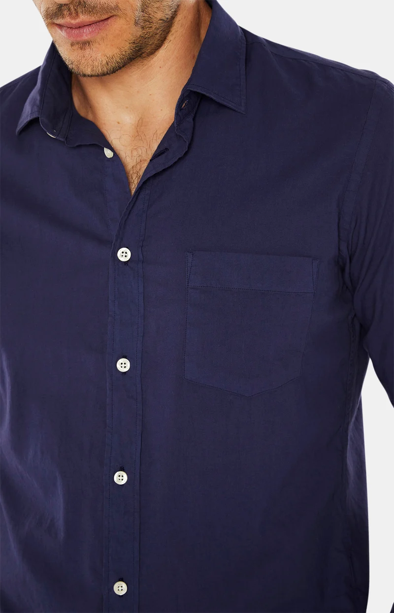 Chemise Voile de Coton Marine