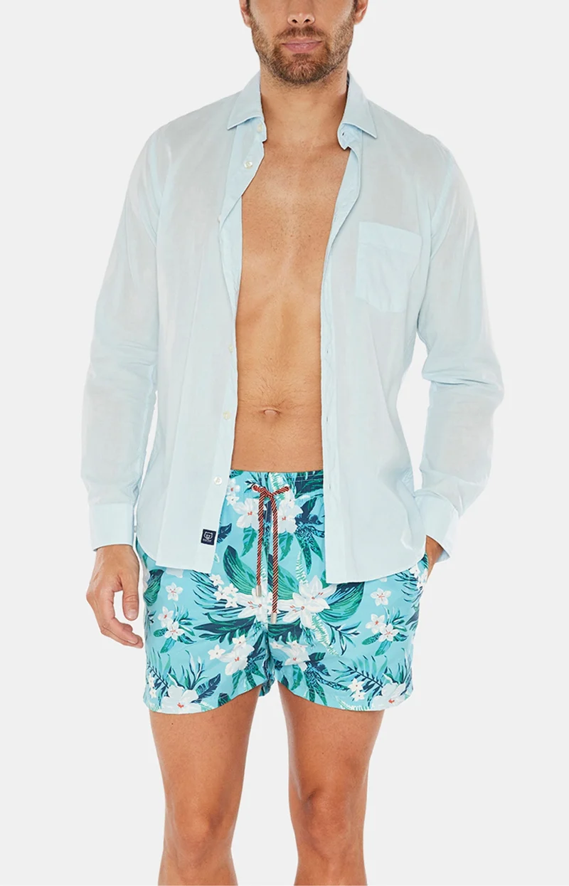 Chemise Voile de Coton Azur