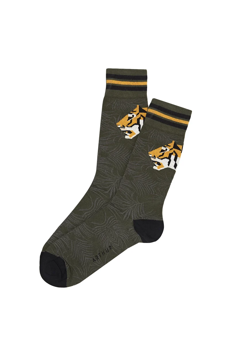 Chaussettes Tête de Tigre - Kaki