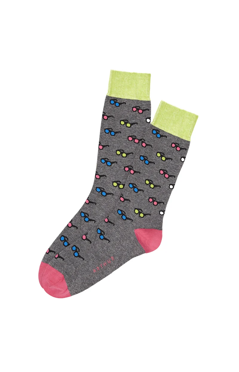 Chaussettes Lunettes Gris