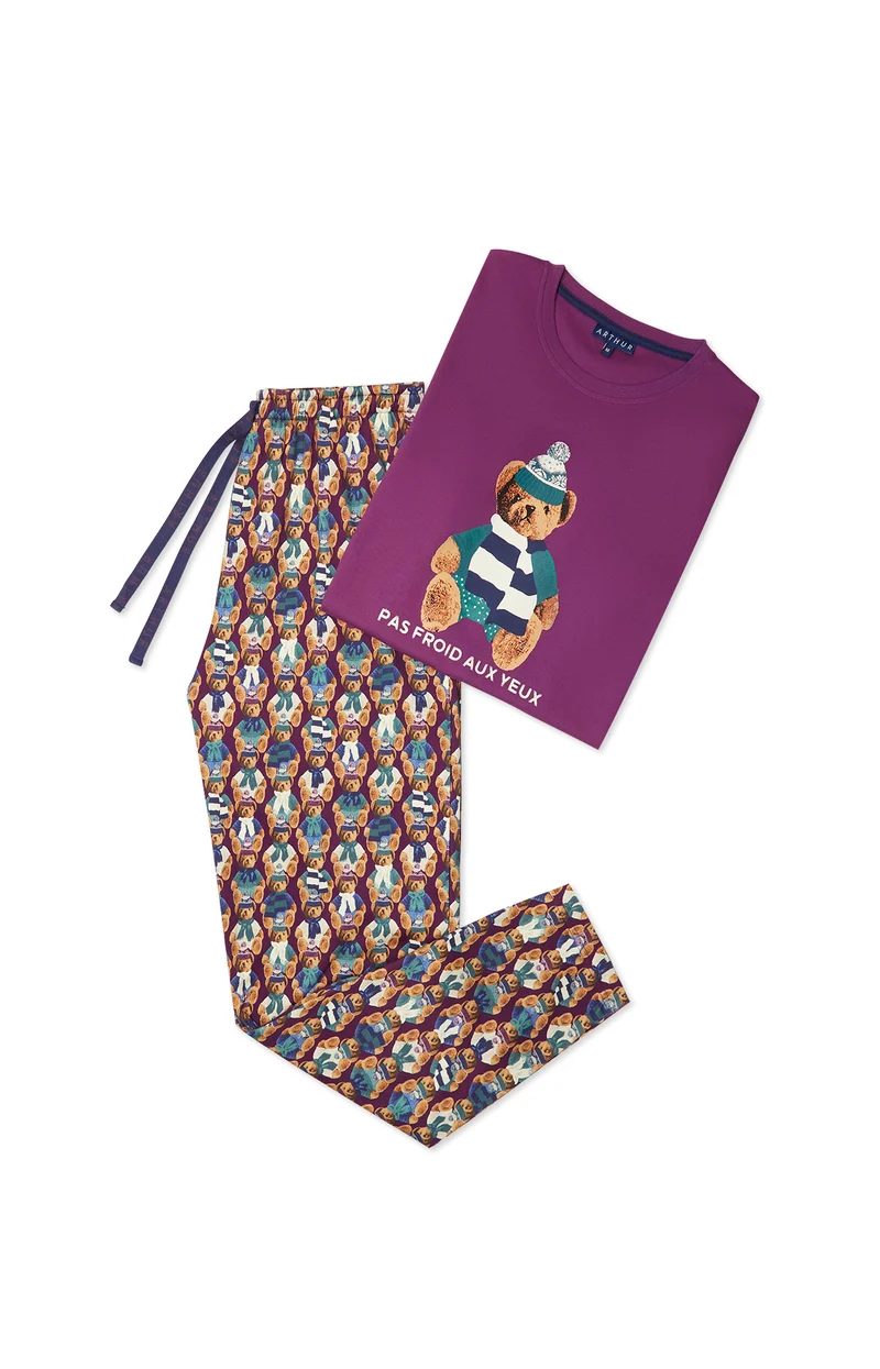 Pyjama Teddy - Violet
