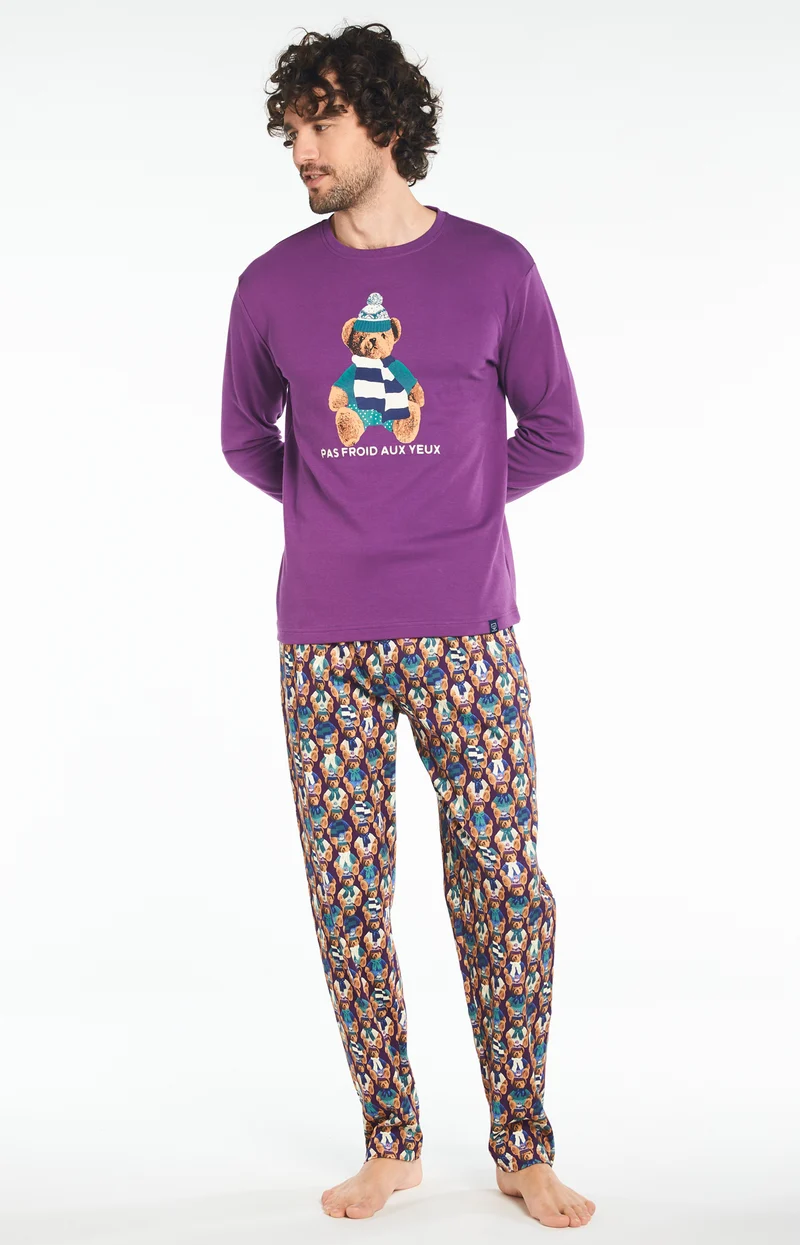 Pyjama Teddy - Violet