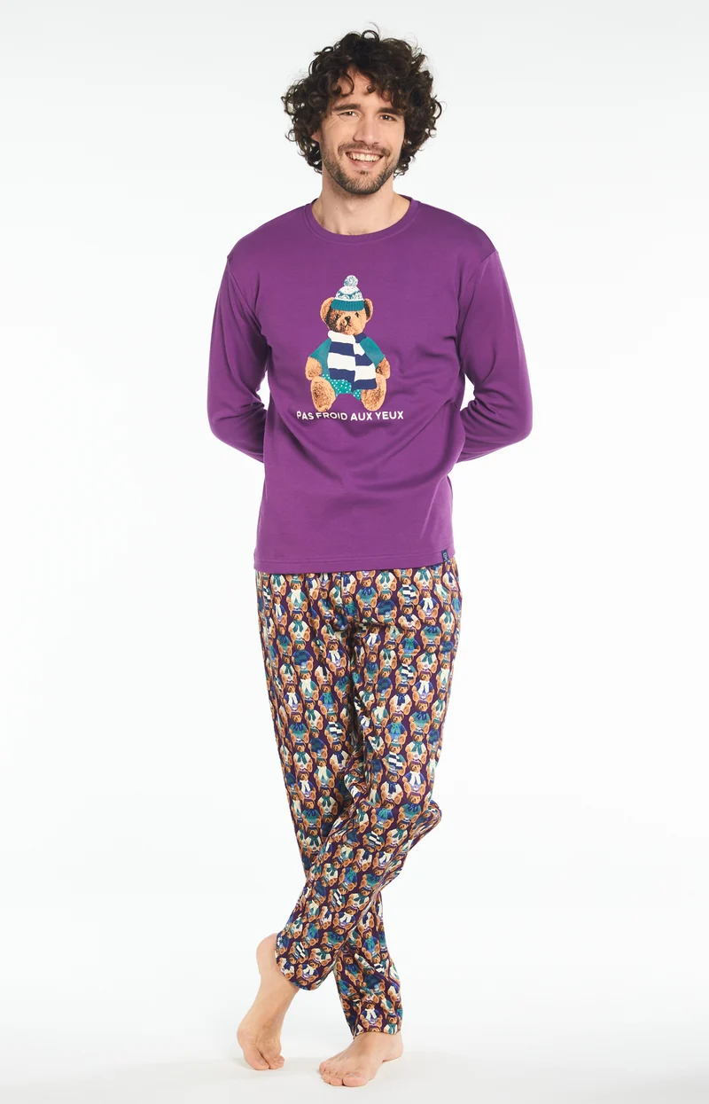 Pyjama Teddy - Violet