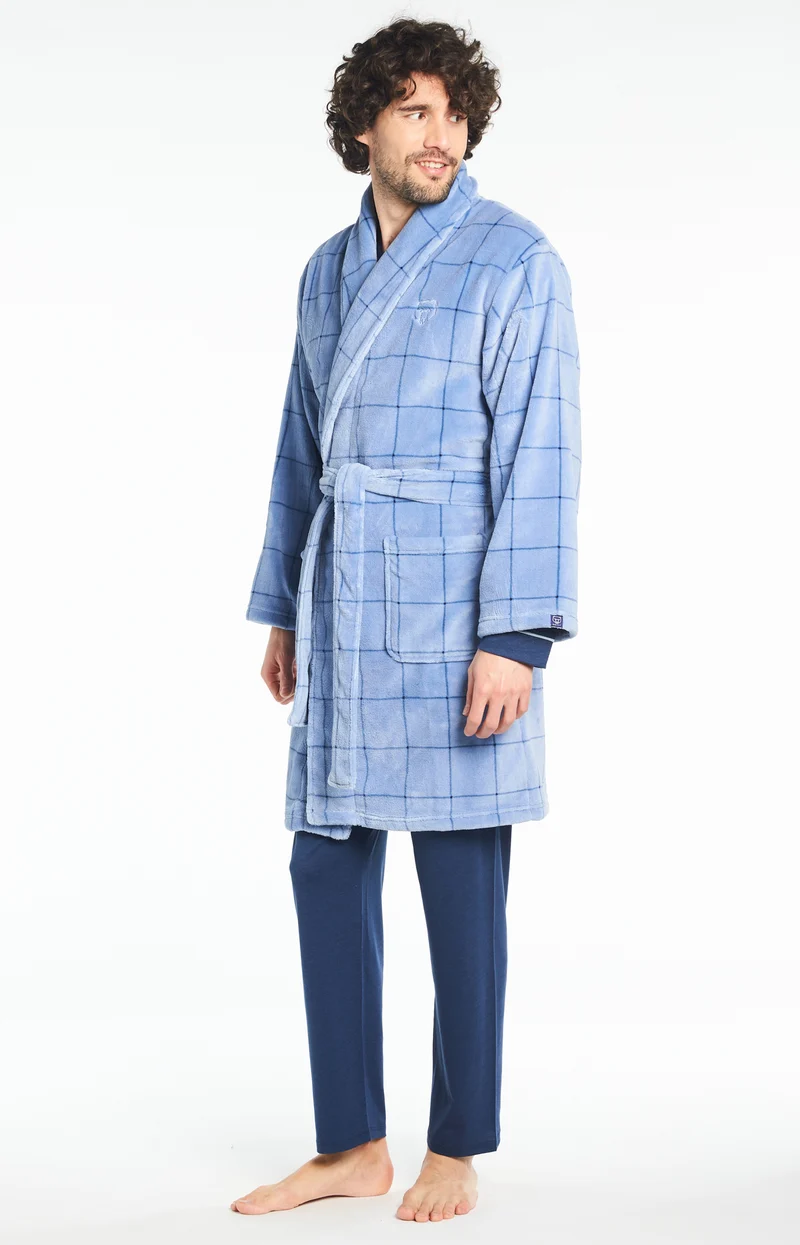 Robe de chambre Carreaux - Azur