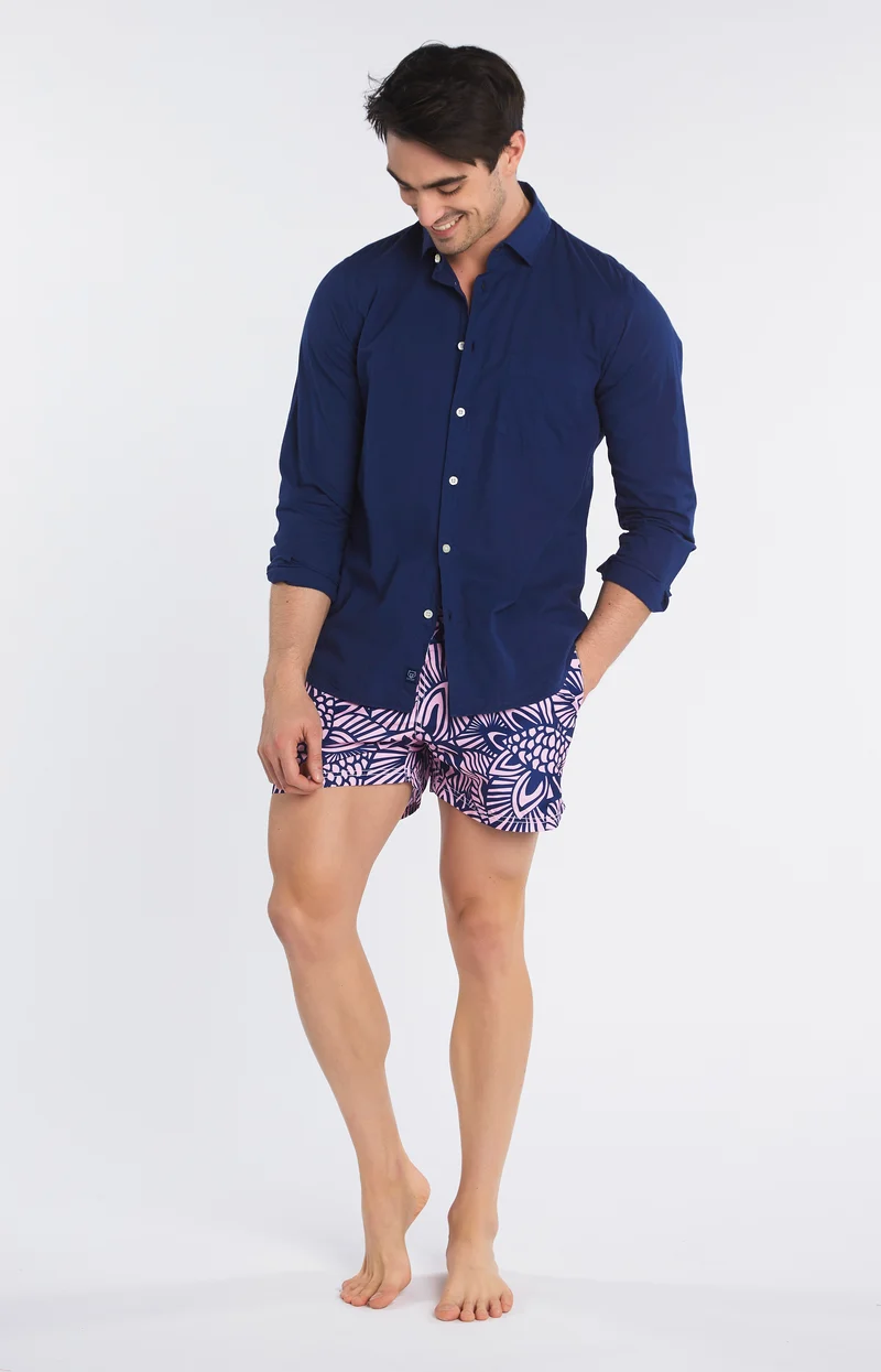 Chemise unie marine