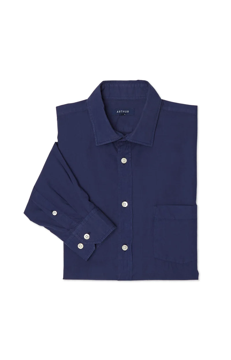 Chemise unie marine