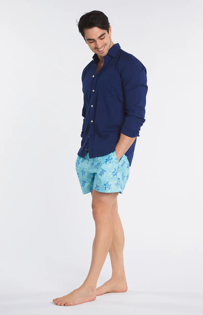 Chemise unie marine