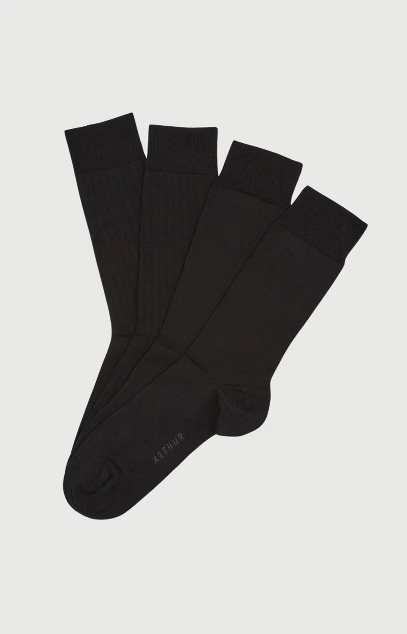 Pack 2 chaussettes en fil d'écosse - Noir