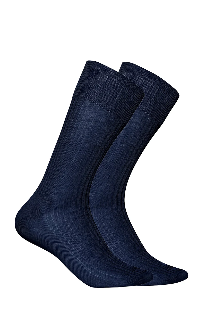 Pack 2 chaussettes en fil d'écosse - Marine
