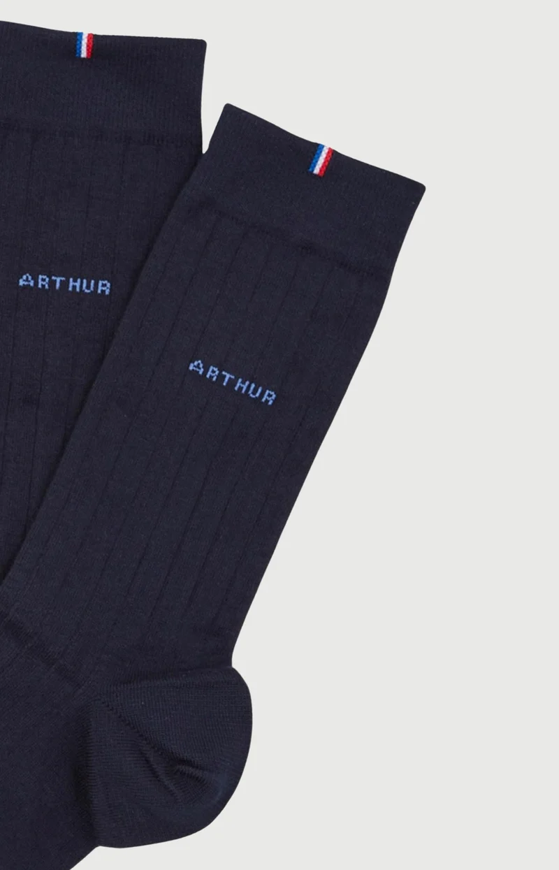 Pack 2 chaussettes en viscose - Bambou Marine
