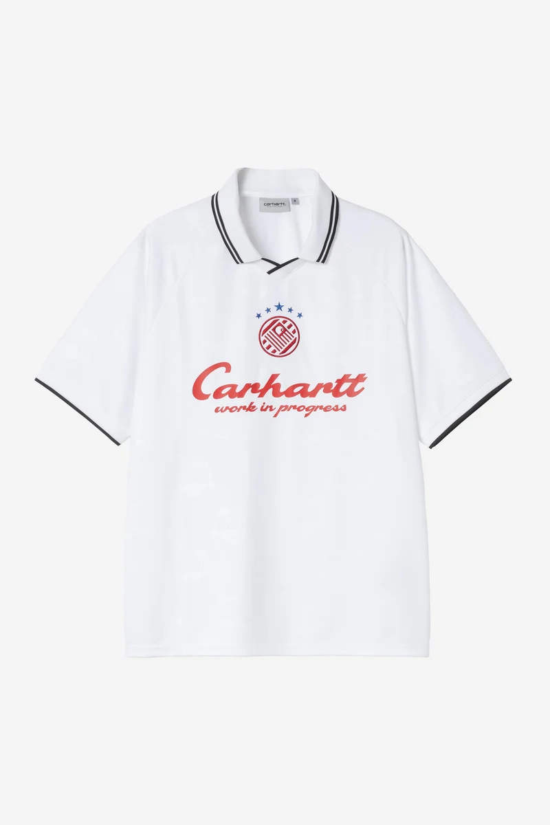 Carhartt Wip TERRACE FOOTBALL S/S TEE Heart Train Jacquard White