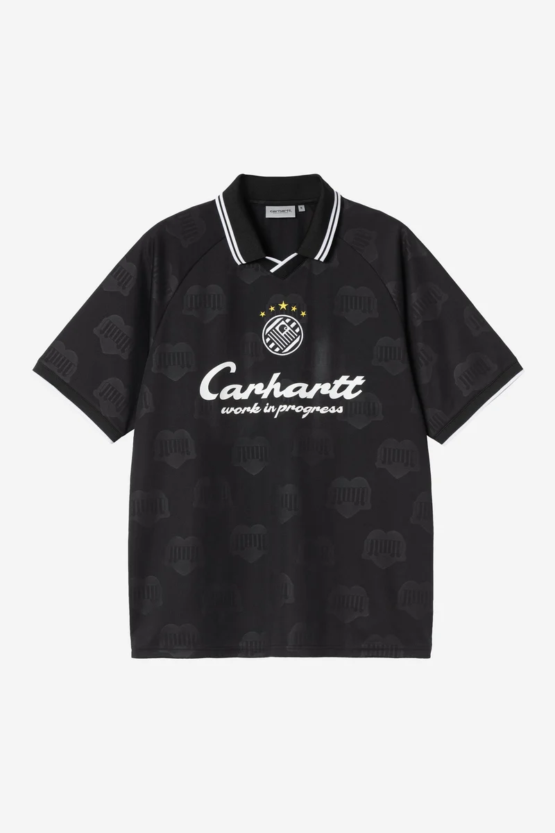 Carhartt Wip TERRACE FOOTBALL S/S TEE Heart Train Jacquard Black