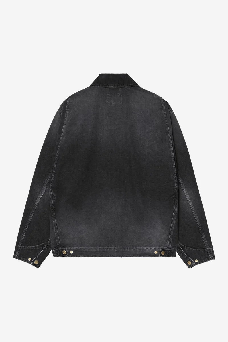 Carhartt Wip OG DETROIT JACKET Black / Black destroy wash