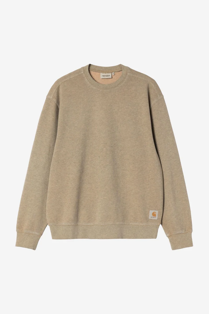 Carhartt Wip CASPIAN SWEAT Dusty H Brown Heather garment dyed