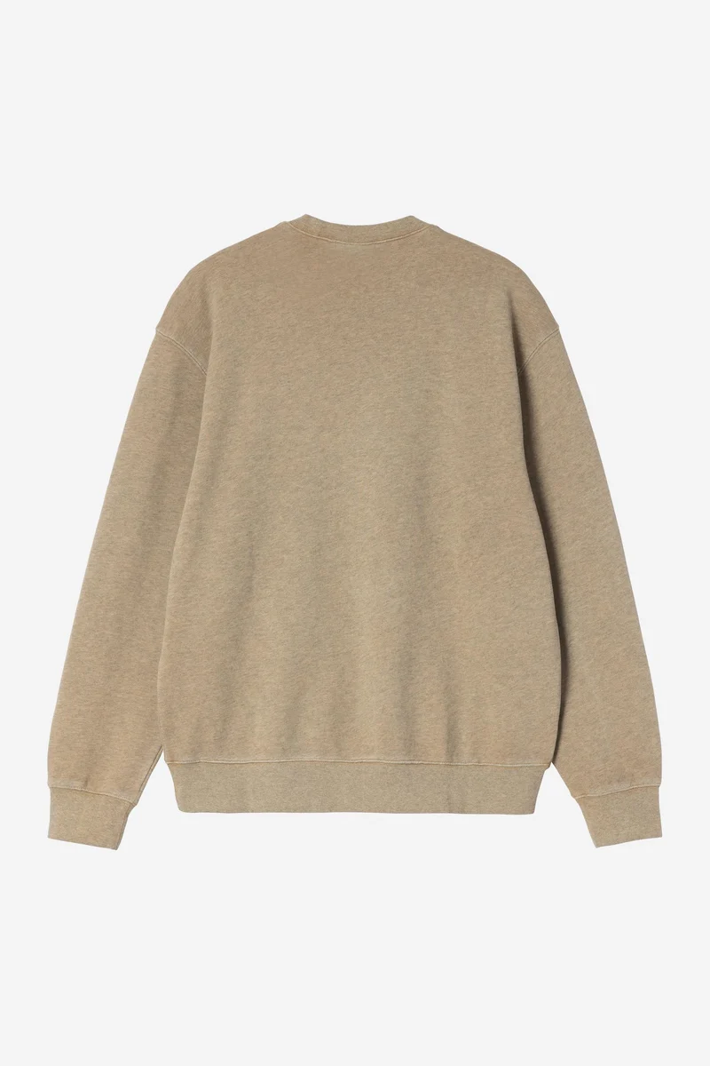 Carhartt Wip CASPIAN SWEAT Dusty H Brown Heather garment dyed
