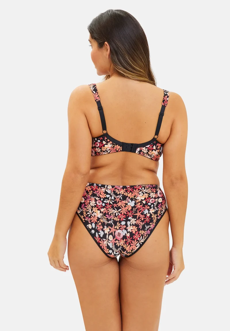 Slip Ava Fantaisie Imprimé Floral Noir