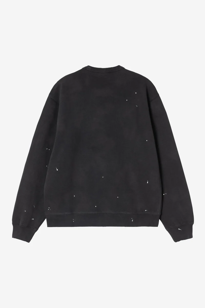 Carhartt Wip PAINTER SWEAT Black destroy wash, splatter