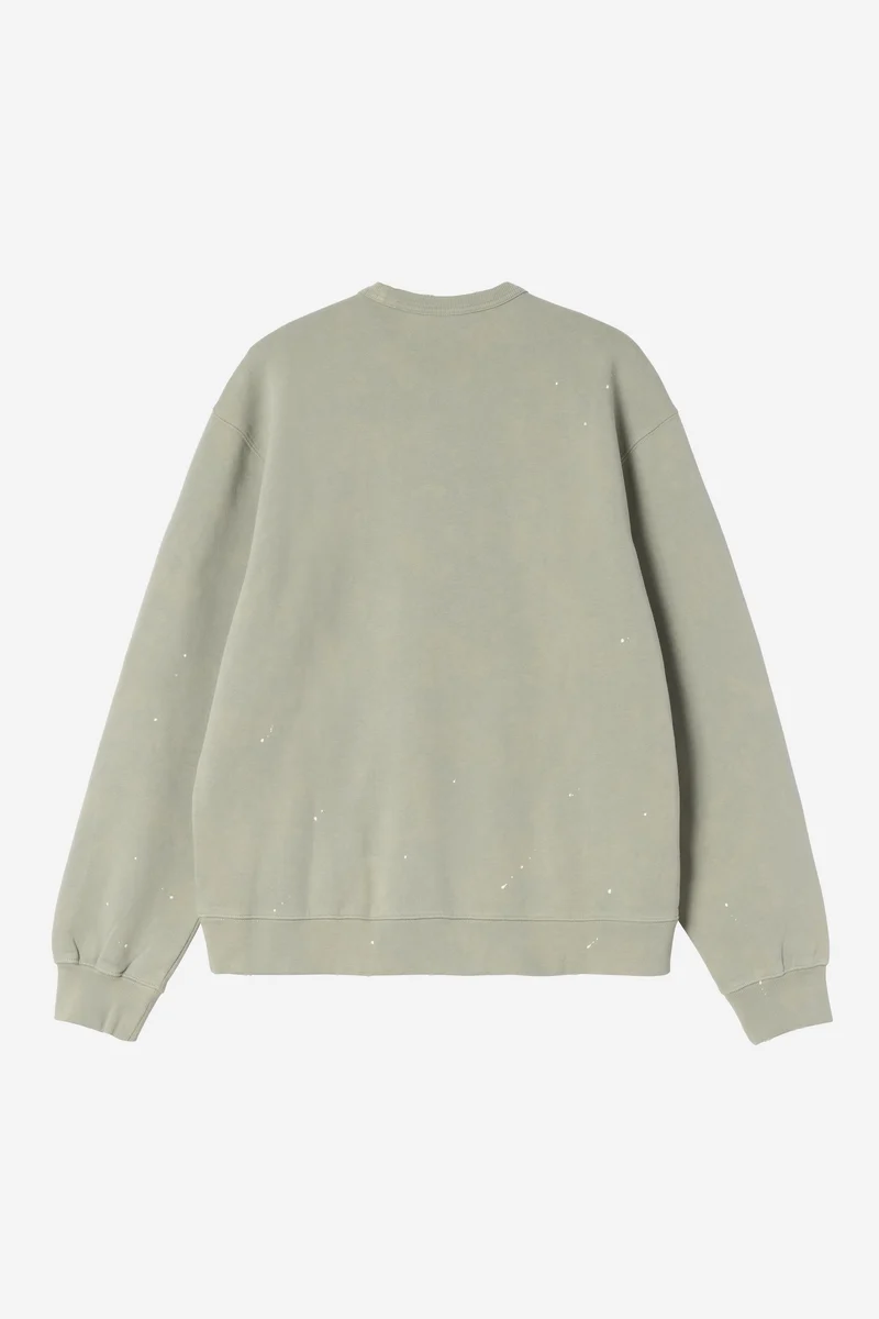 Carhartt Wip PAINTER SWEAT Shady Green destroy wash, splatter