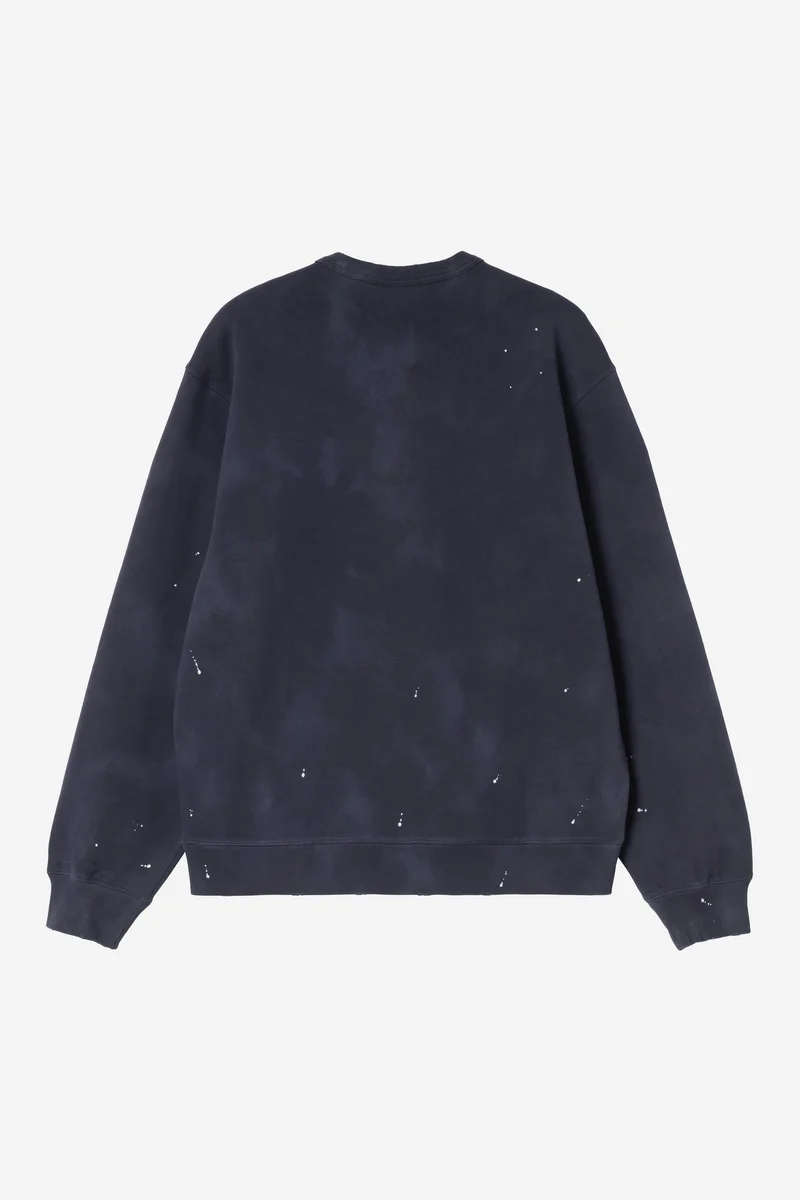 Carhartt Wip PAINTER SWEAT Dark Navy destroy wash, splatter