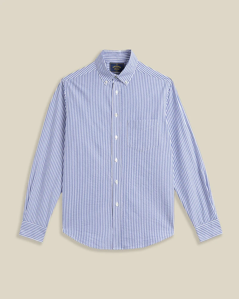 Portuguese Flannel ATLANTICO STRIPE L/S SHIRT Blue