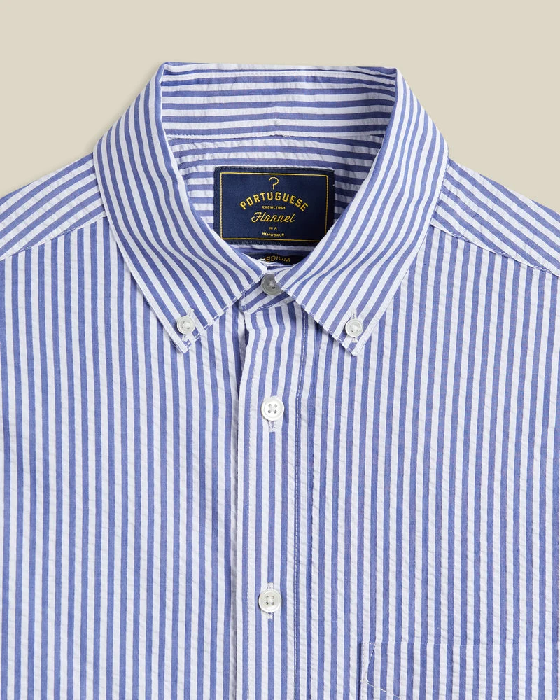 Portuguese Flannel ATLANTICO STRIPE L/S SHIRT Blue