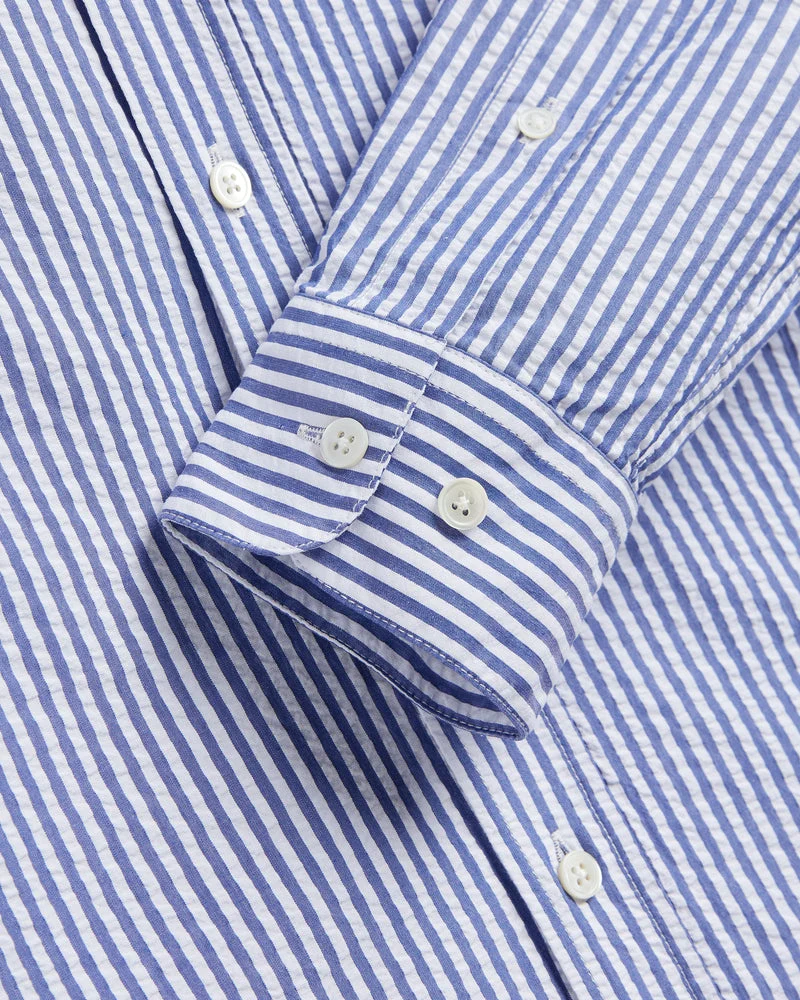 Portuguese Flannel ATLANTICO STRIPE L/S SHIRT Blue