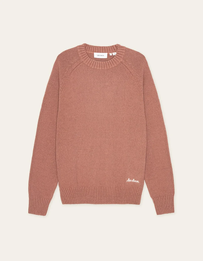 Les Deux BRAD ROUNDNECK KNIT Cognac Red