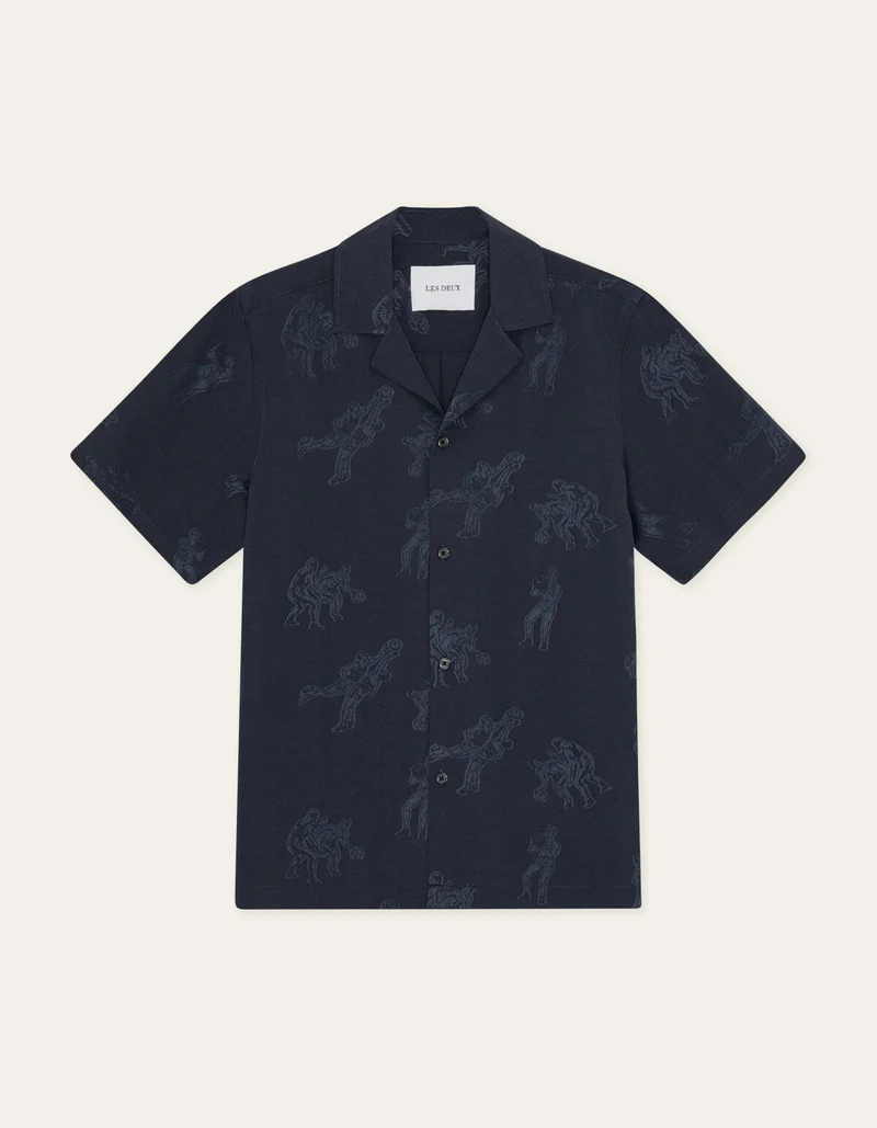 Les Deux LESLEY PLAYERS JACQ S/S SHIRT Dark Navy