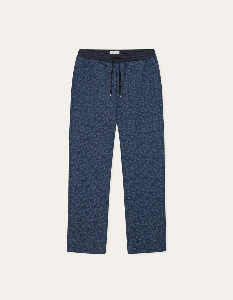 Les Deux BALLIER AOP CREW TRACK PANT Dark Denim Blue