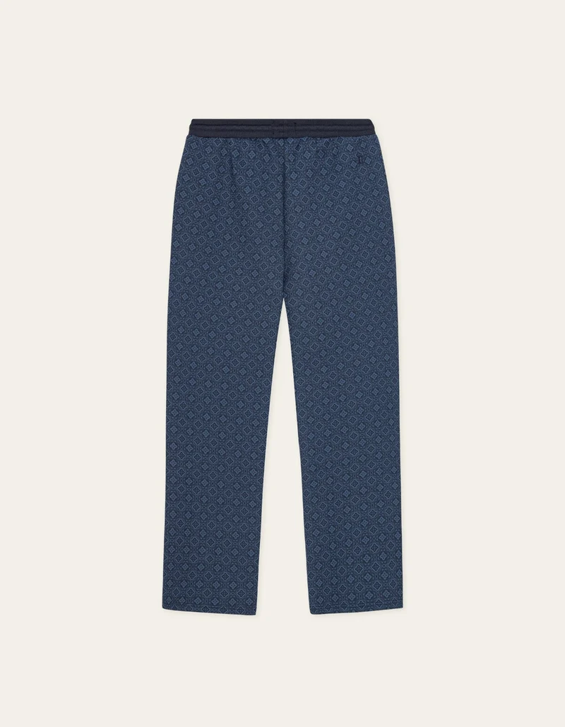 Les Deux BALLIER AOP CREW TRACK PANT Dark Denim Blue