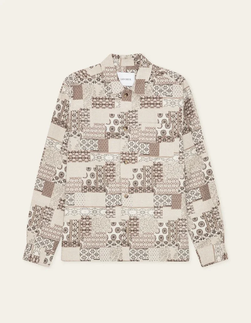 Les Deux LAYTON PATCHWORK JAC OVERSHIRT Light Sand