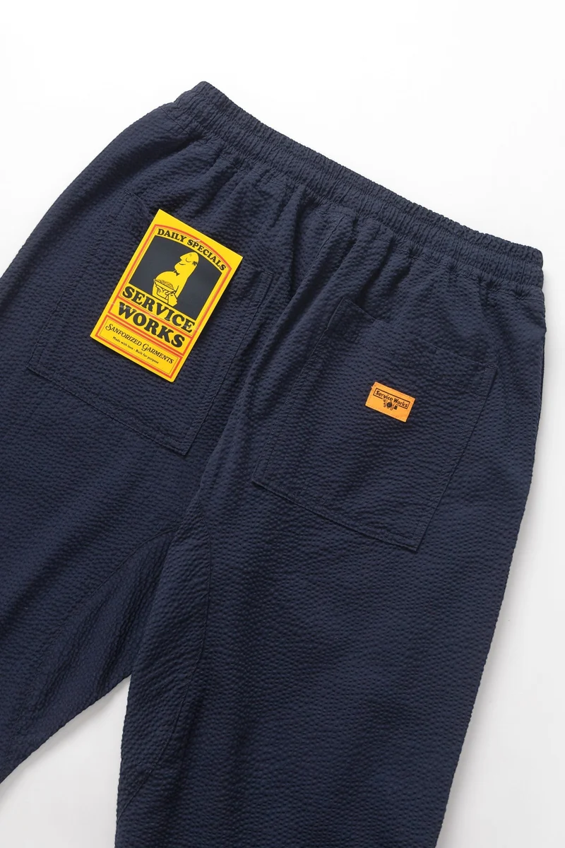 Service Works SEERSUCKER CHEF PANTS Dark Navy