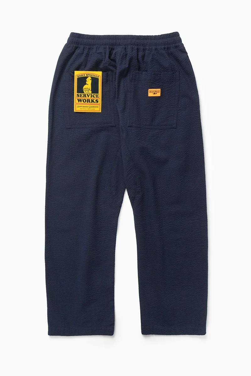 Service Works SEERSUCKER CHEF PANTS Dark Navy