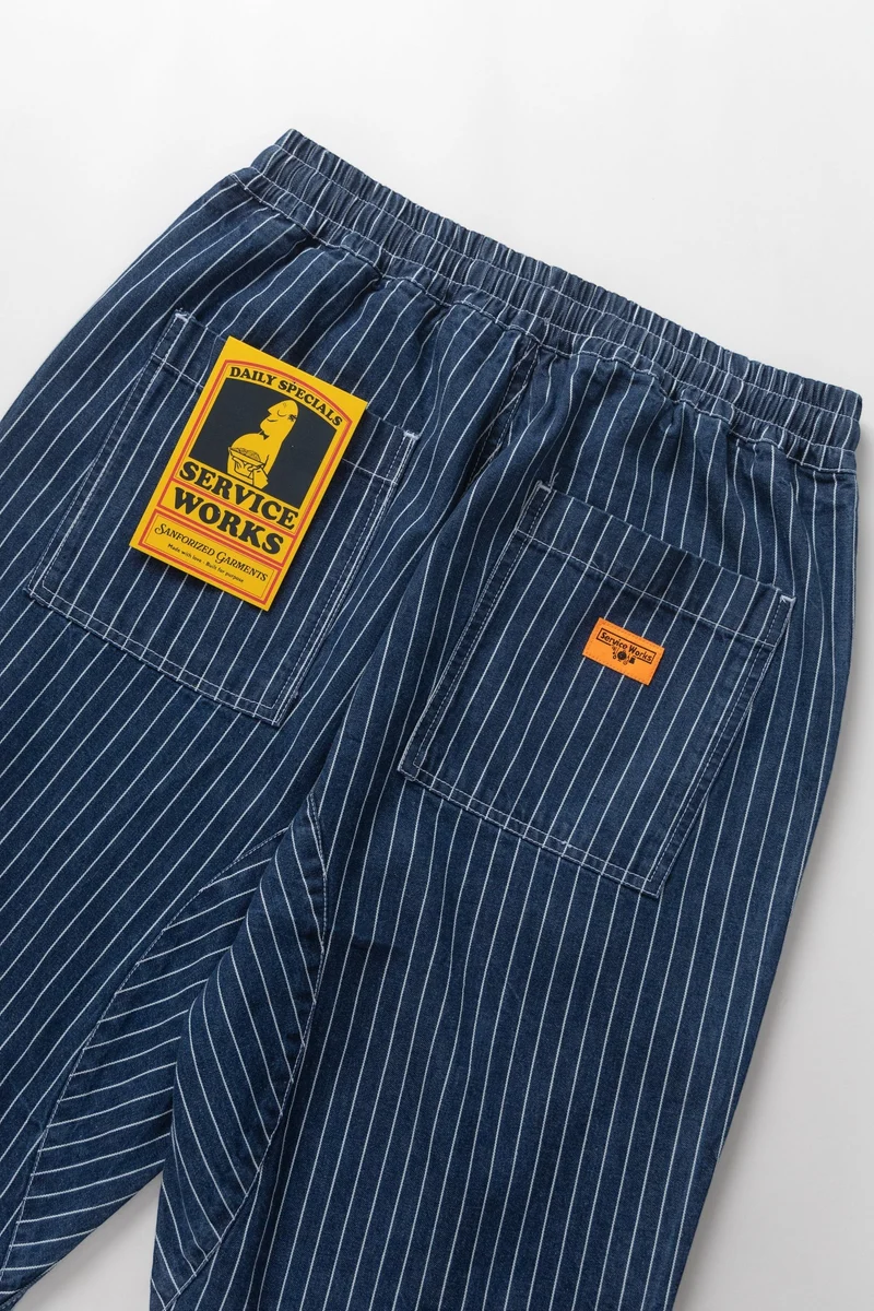 Service Works PINSTRIPE DENIM CHEF PANTS Indigo