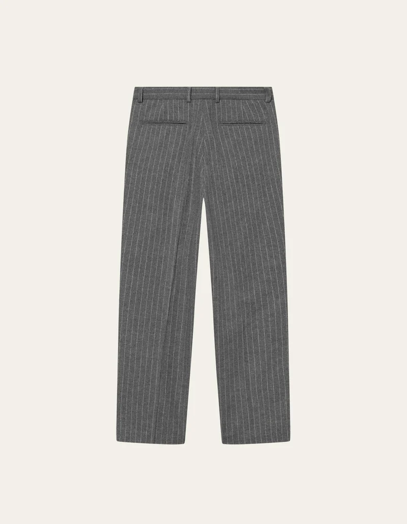 Les Deux Como Pinstripe Mouliné Slacks Grey Melange