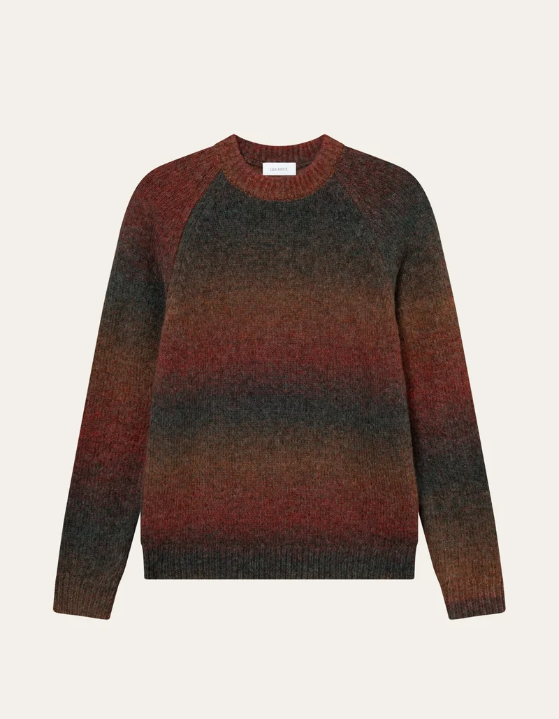 Les Deux Brad Gradient Knit Jumper Dark Clay Orange