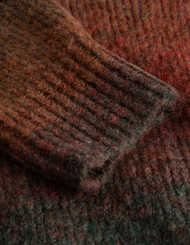 Les Deux Brad Gradient Knit Jumper Dark Clay Orange
