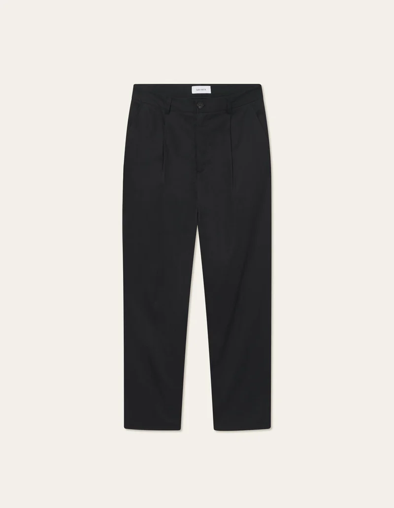 Les Deux Randall Pleated Twill Suit Pants Black