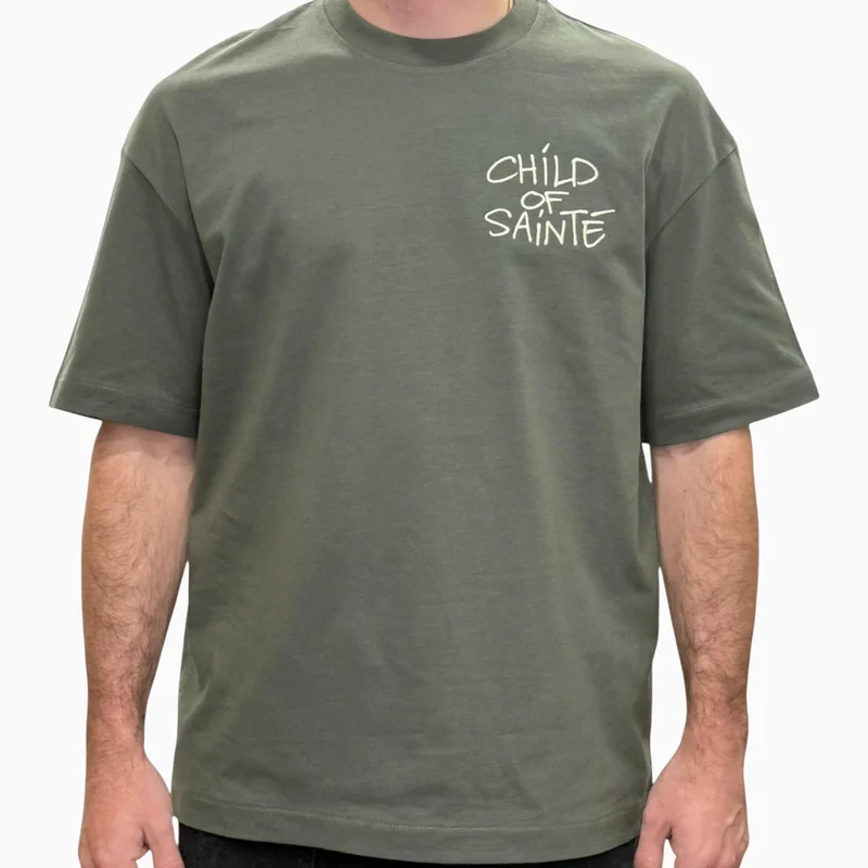 T Shirt Saint-Etienne Child Of Sainté HEART EMB Khaki/Beige