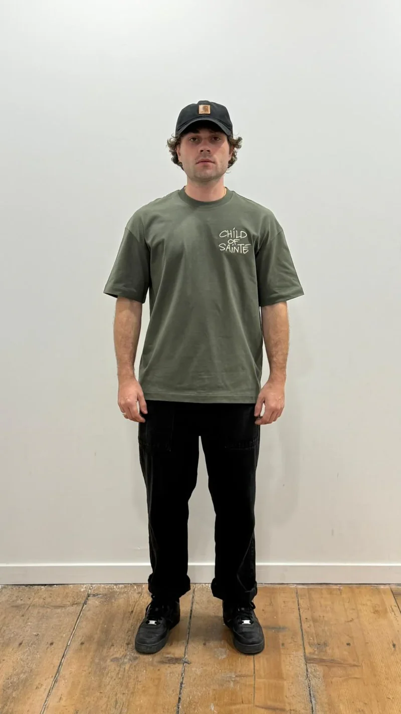 T Shirt Saint-Etienne Child Of Sainté HEART EMB Khaki/Beige