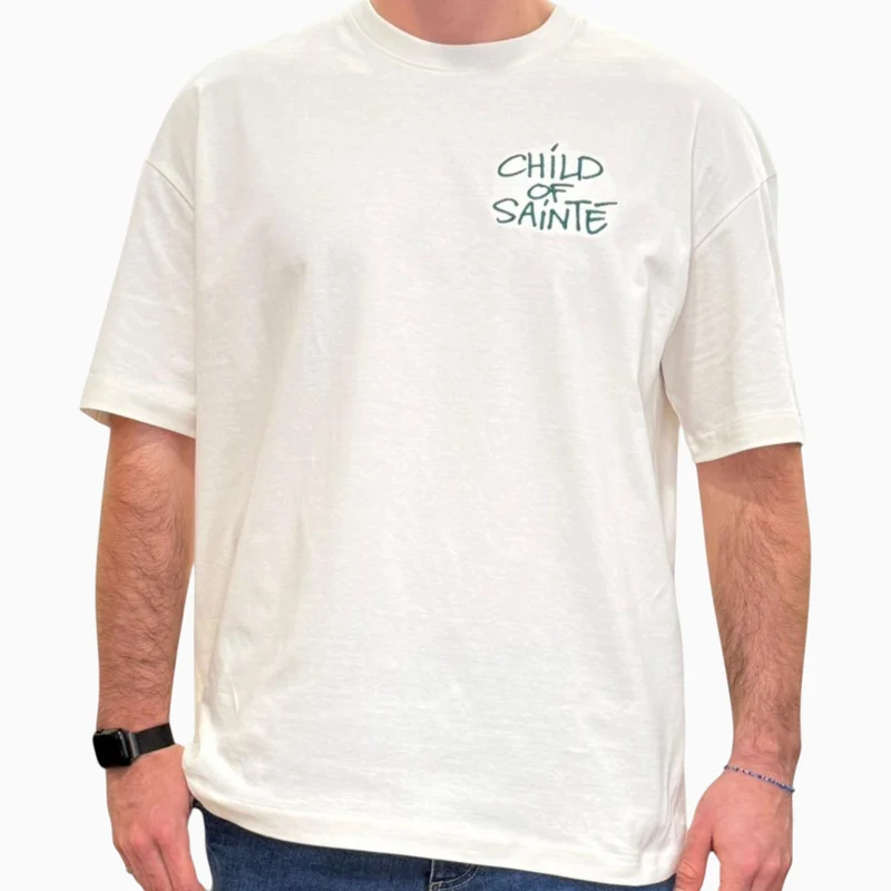 T Shirt Saint-Etienne Child Of Sainté HEART EMB Ivoire/Vert