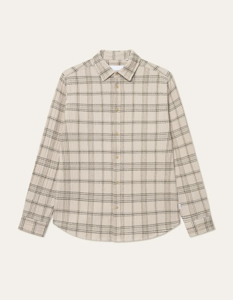 Les Deux Kash Check Overshirt Light Sand