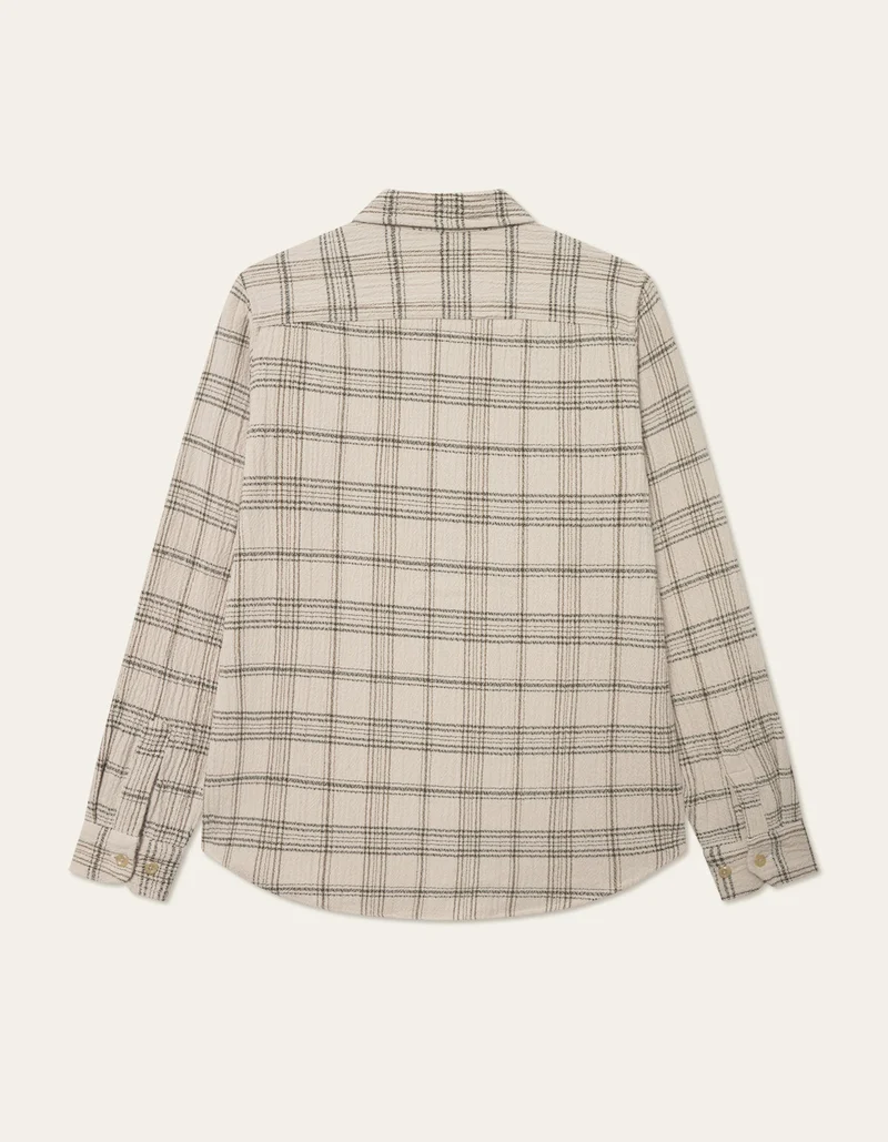 Les Deux Kash Check Overshirt Light Sand