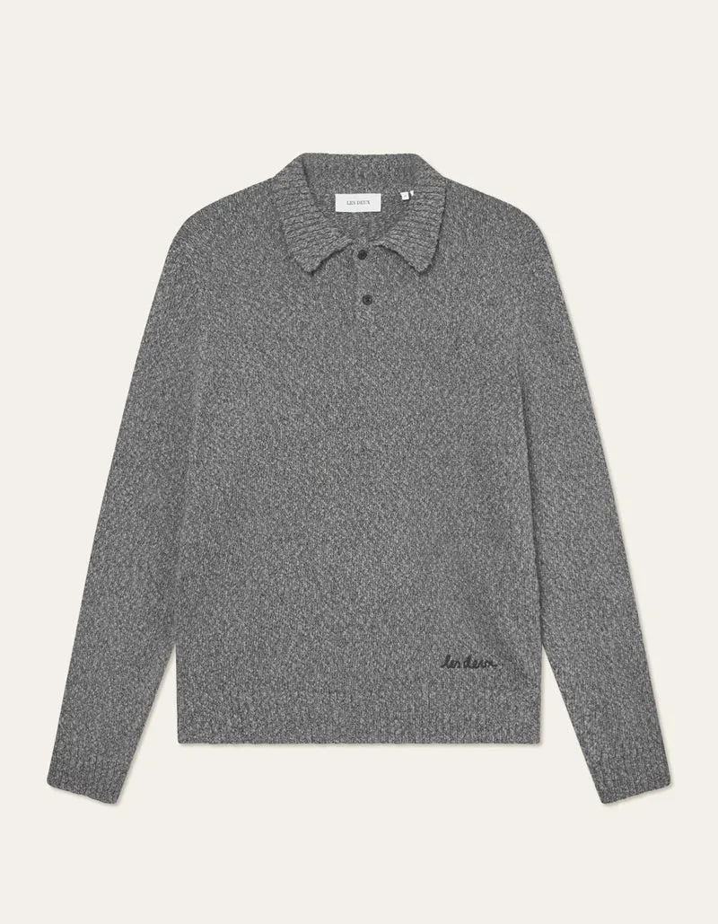 Les Deux Billy Mouliné Knitted Polo Black