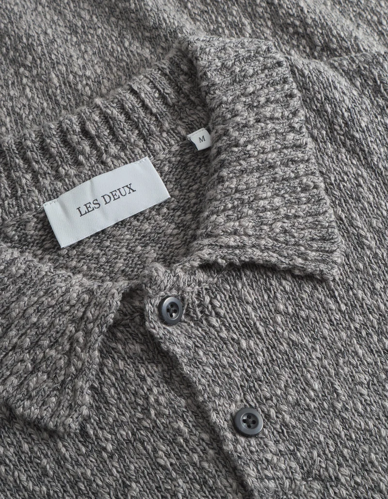 Les Deux Billy Mouliné Knitted Polo Black