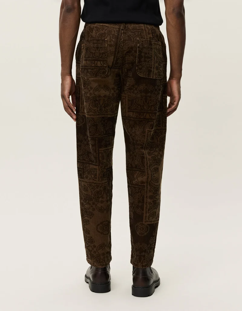 Les Deux Kody AOP Corduroy Pant Teak Brown